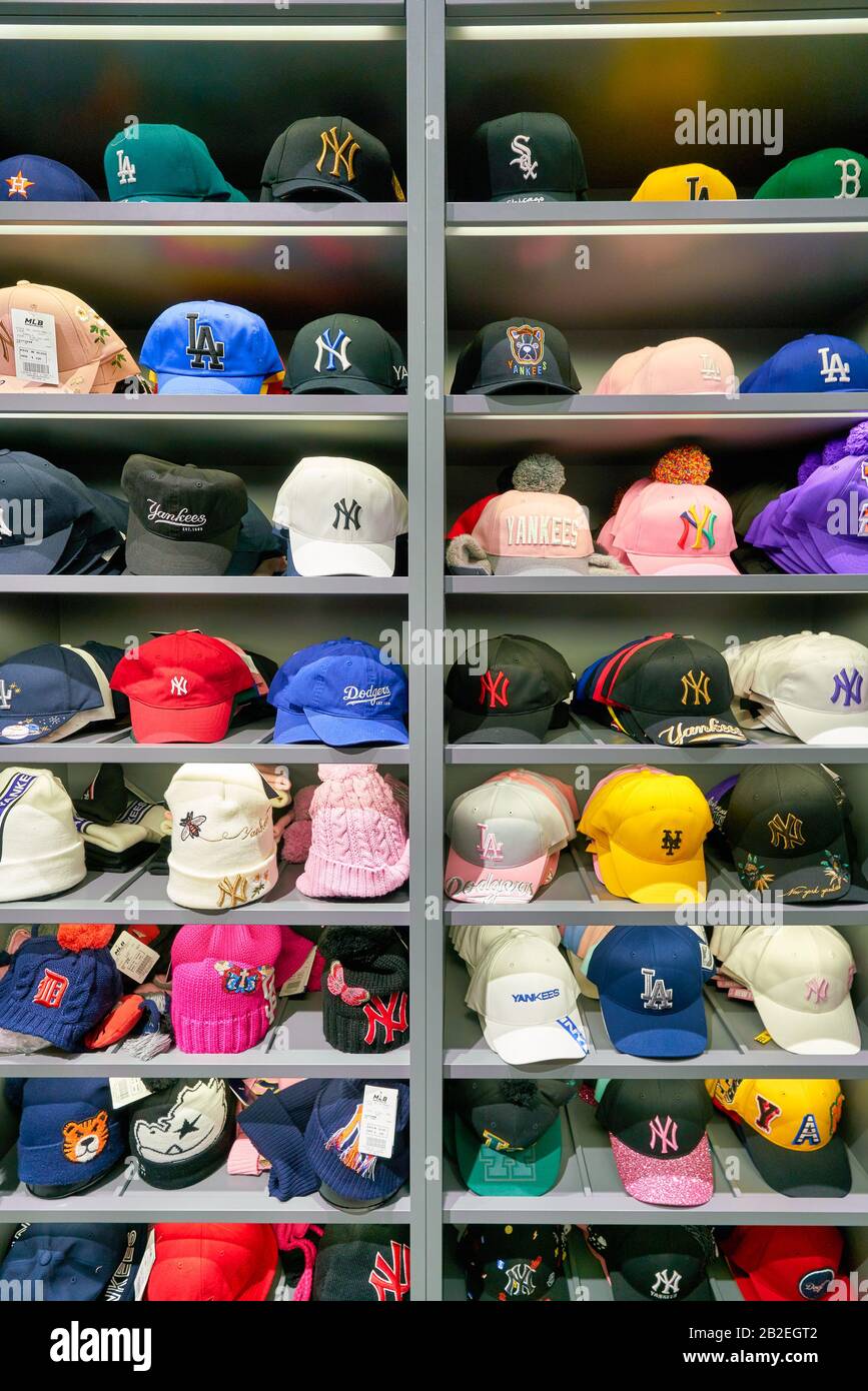 HONG KONG, CHINA - CIRCA JANUARY, 2019: baseball caps on display at a store  in Hong Kong Stock Photo - Alamy