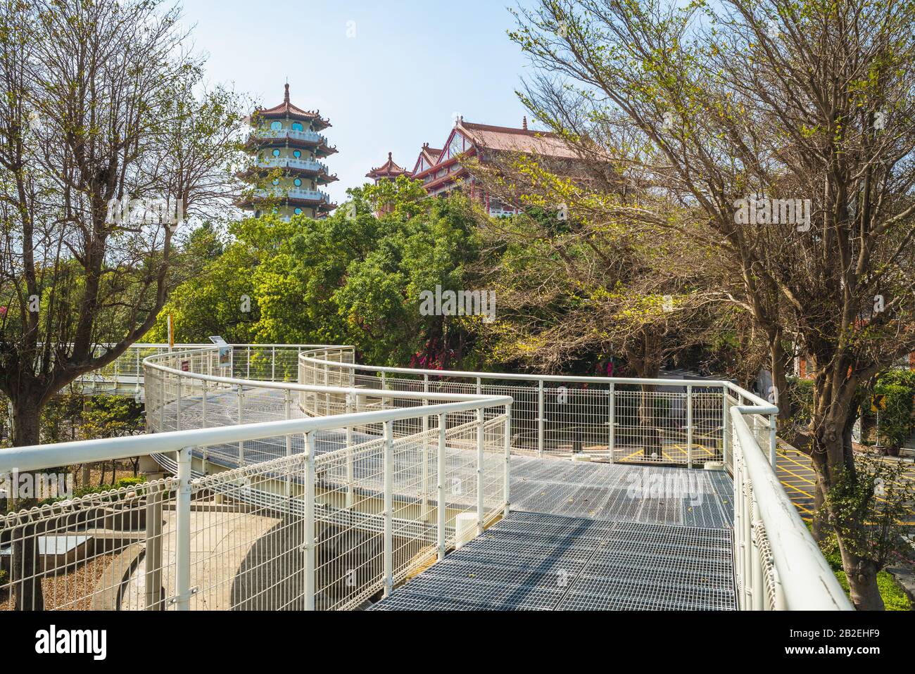 Baguashan Skywalk and bagua pagoda in changhua, taiwan Stock Photo