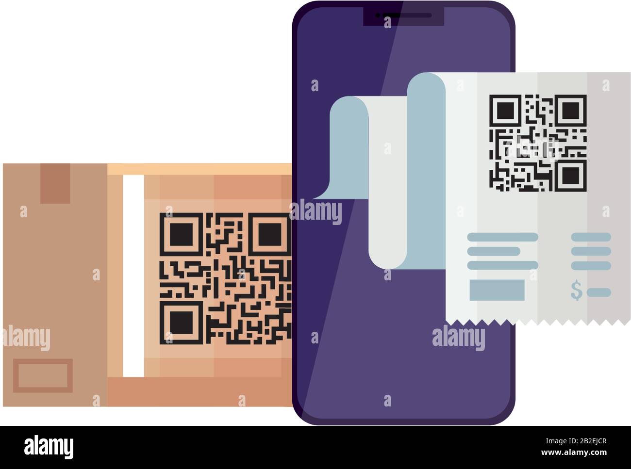 qr code paper and smartphone vector design Stock Vector Image & Art - Alamy