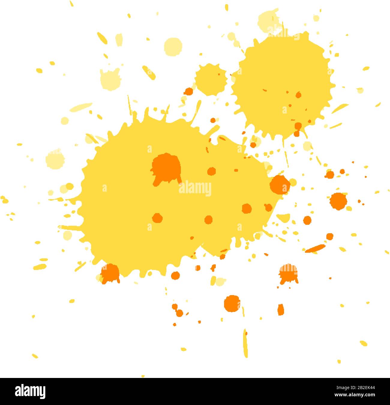Watercolor splash in yellow on white background illustration Stock ...