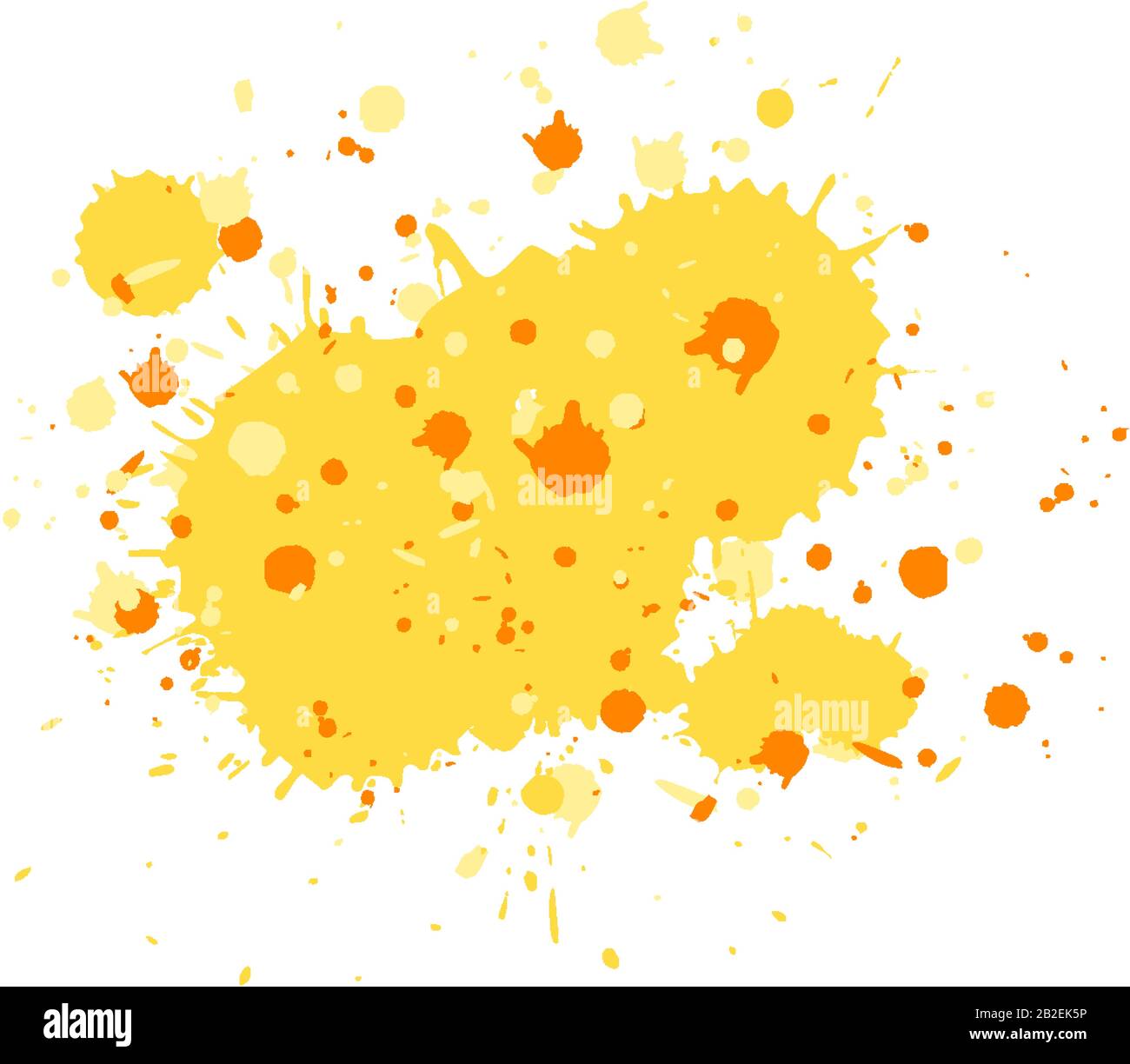 Watercolor splash in yellow on white background illustration Stock ...