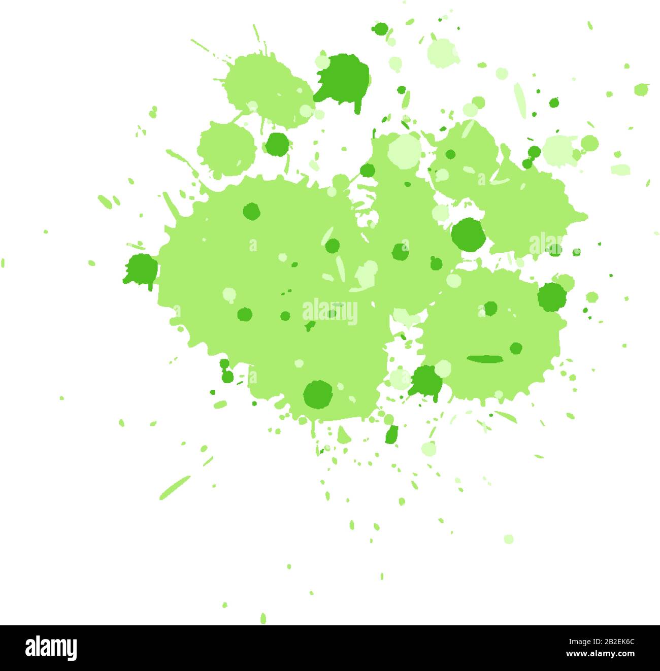 Watercolor splash in green on white background illustration Stock ...
