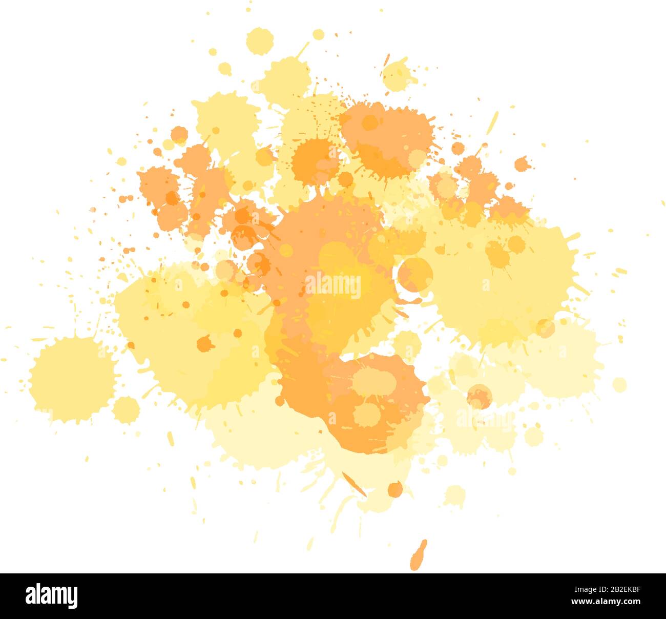Watercolor splash in yellow on white background illustration Stock ...