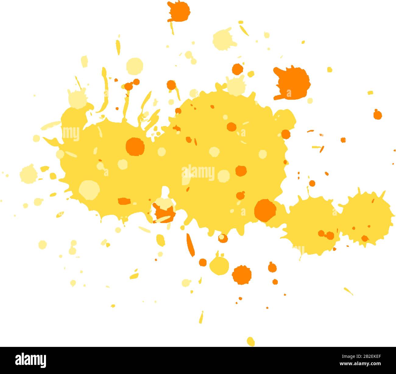 Watercolor splash in yellow on white background illustration Stock ...