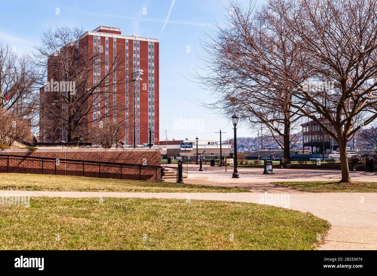 Duquesne Tower dormitory on the campus of Duquesne University, a small