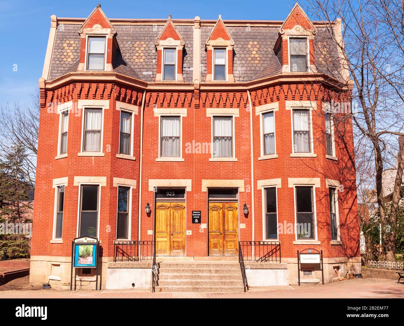 The Laval House on the campus of Duquesne University on a sunny winter