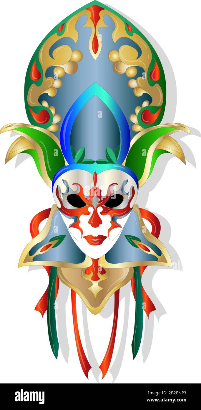 Face mask joker style. Isolated vector illustration on white background