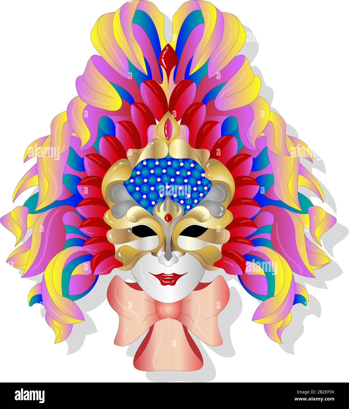 Face mask joker style. Isolated vector illustration on white background