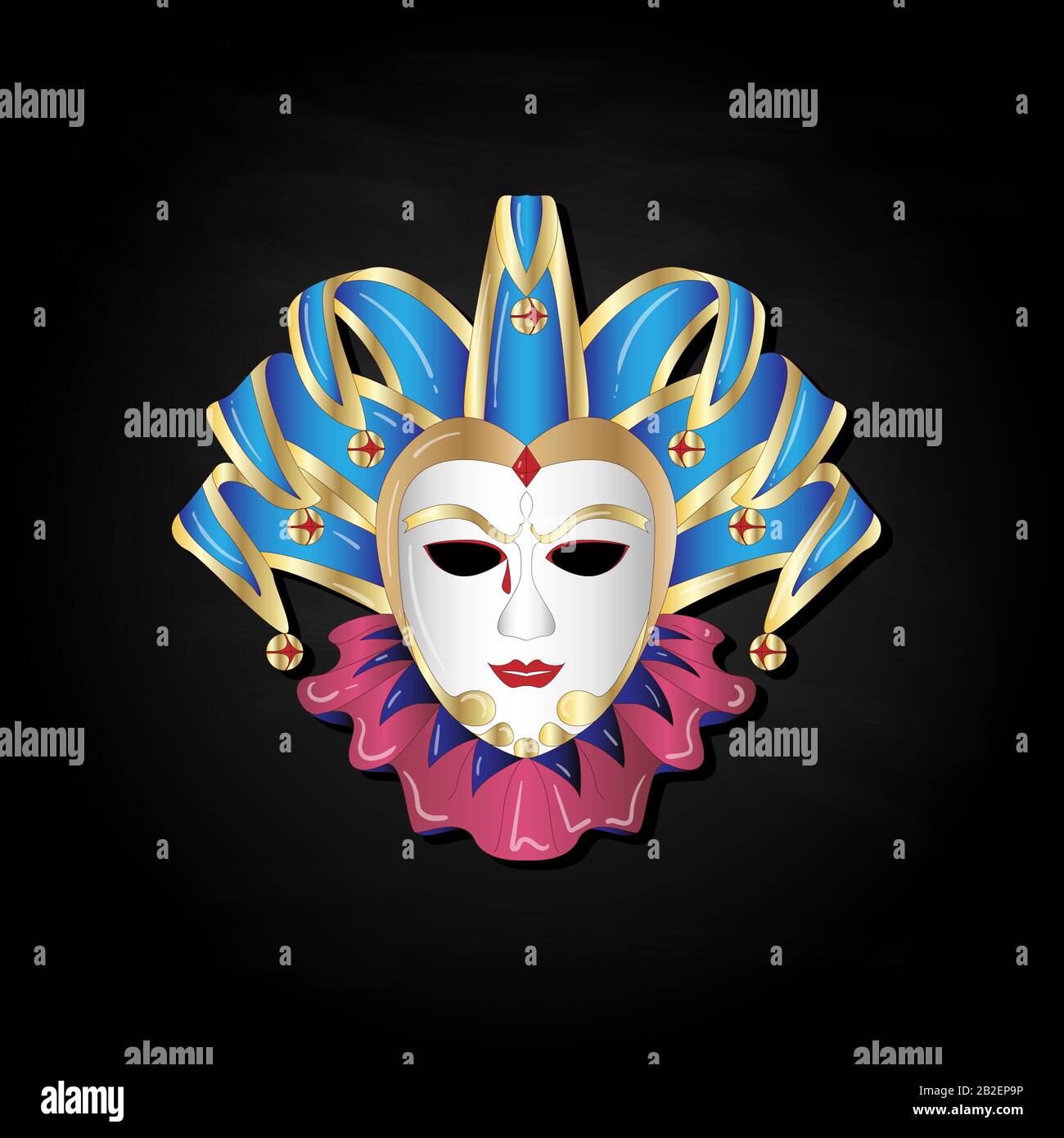 Face mask joker style. Isolated vector illustration on white background