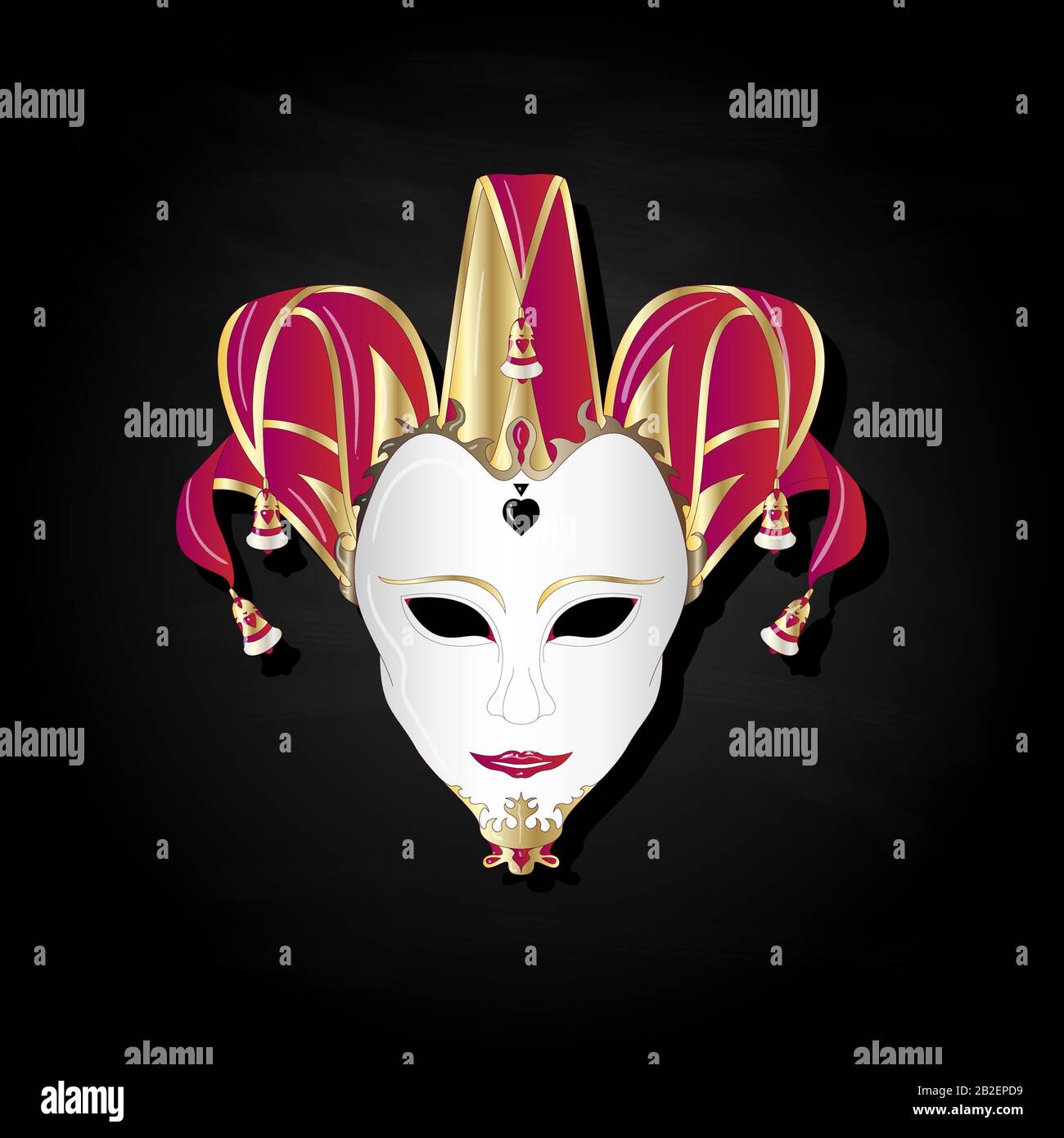 Face mask joker style. Isolated vector illustration on white background