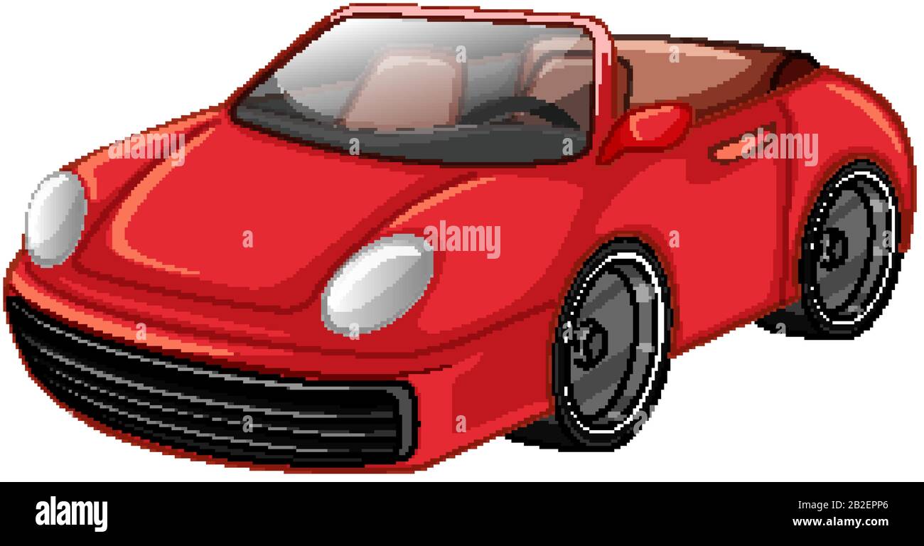 Red racing car on white background illustration Stock Vector Image ...