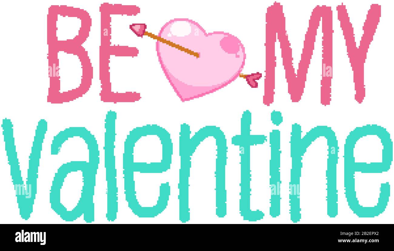 Valentine theme with pink heart and arrow illustration Stock Vector ...