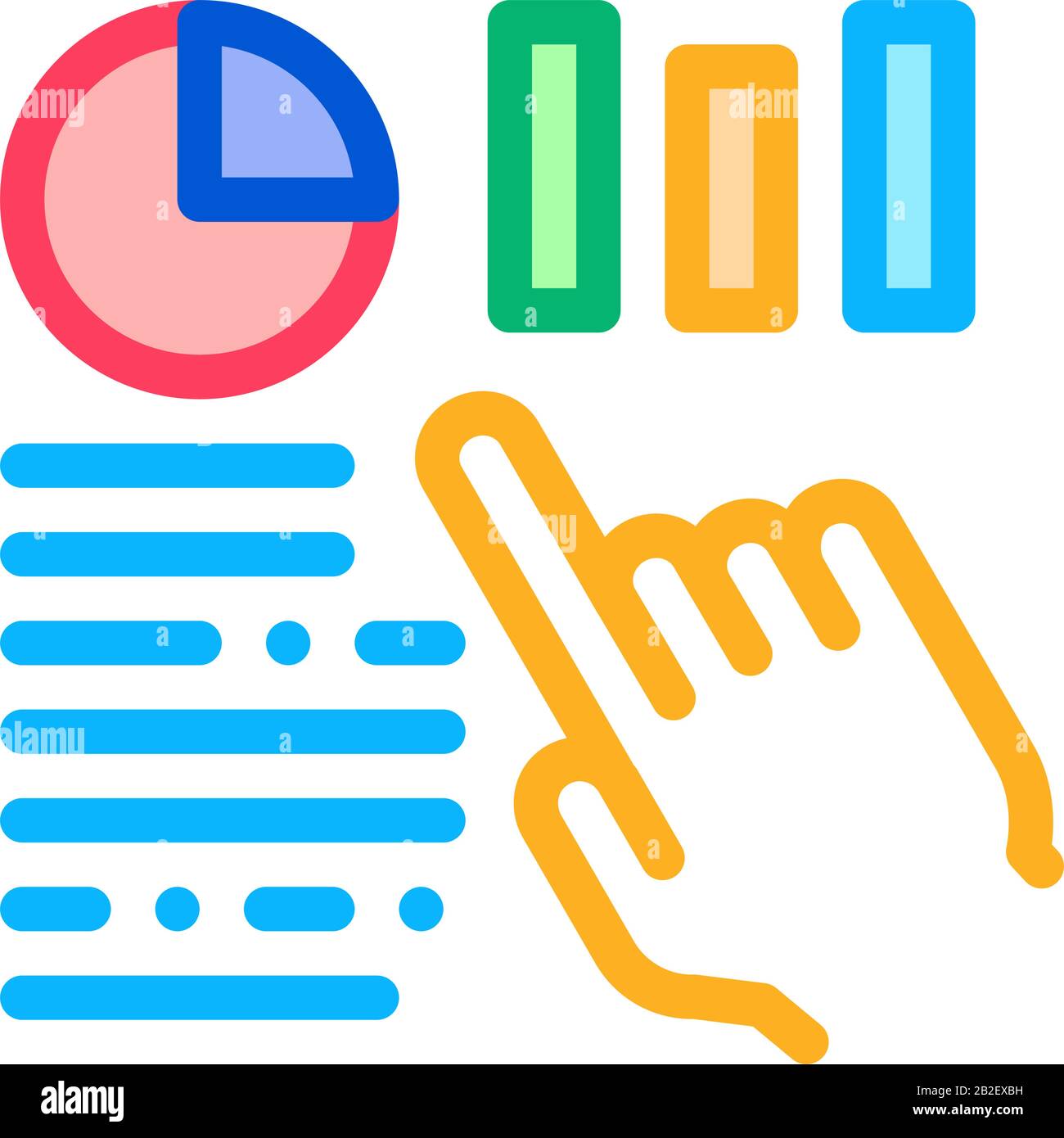 Statistician Assistant Hand Icon Thin Line Vector Stock Vector