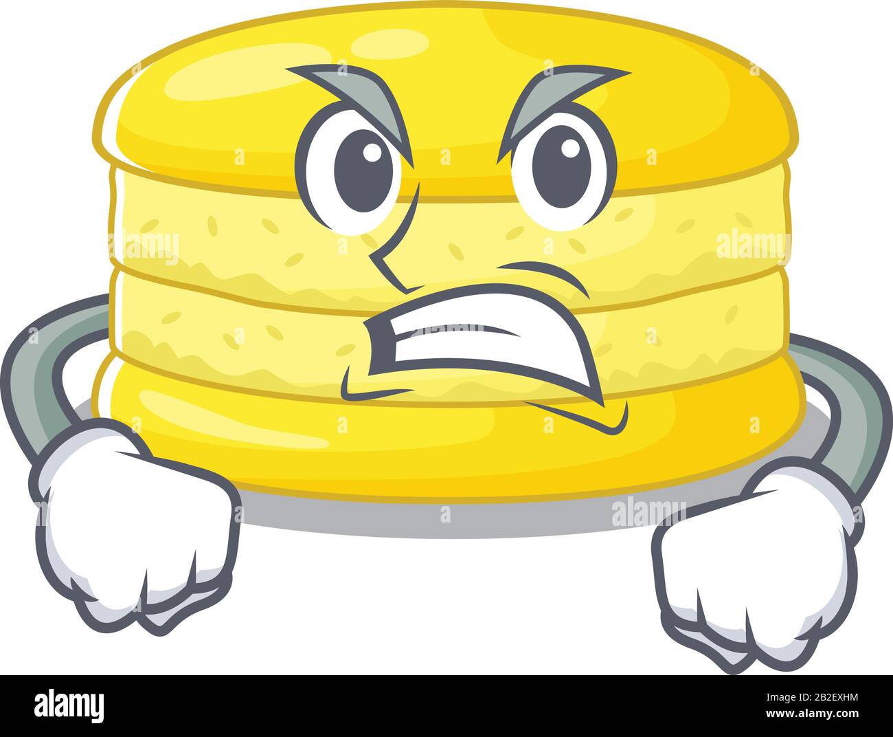 Lemon macaron cartoon character style having angry face Stock Vector ...
