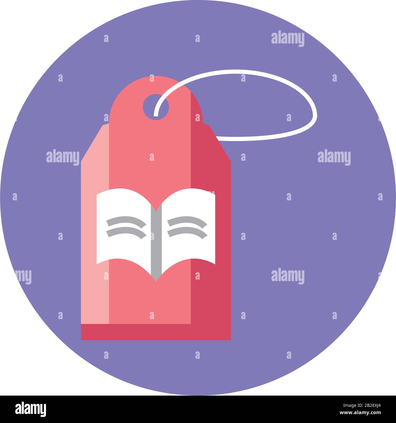tag with book icon over white background, block style icon, vector ...