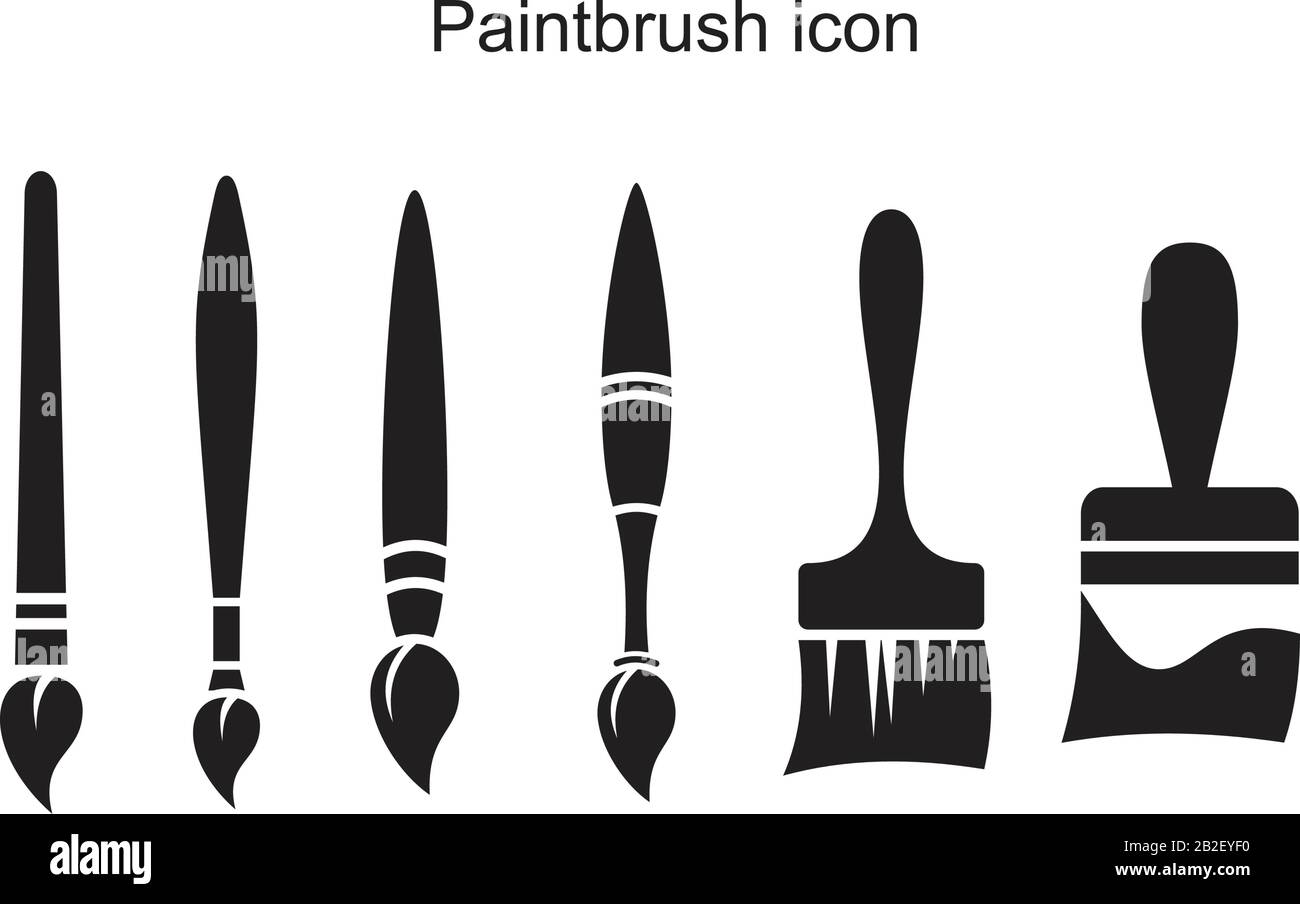 Paint brush icon template black color editable. Paint brush icon symbol  Flat vector illustration for graphic and web design Stock Vector Image &  Art - Alamy