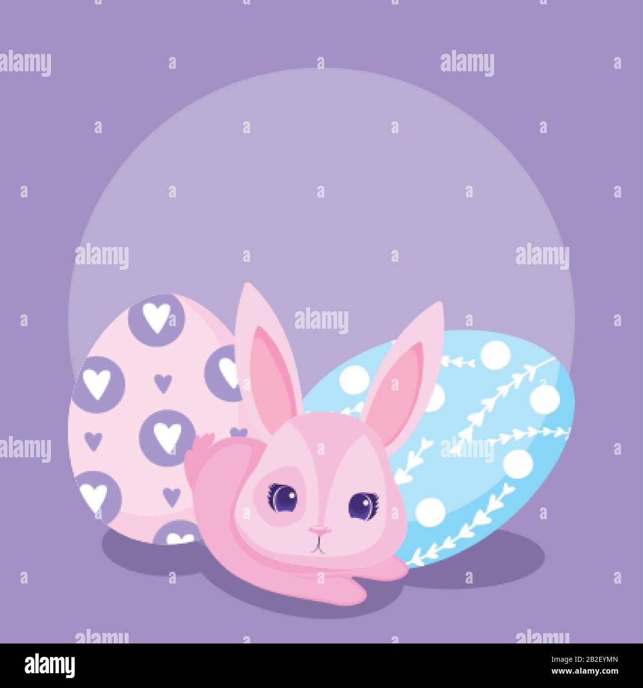 Happy easter rabbit with eggs design, Spring decoration holiday ...