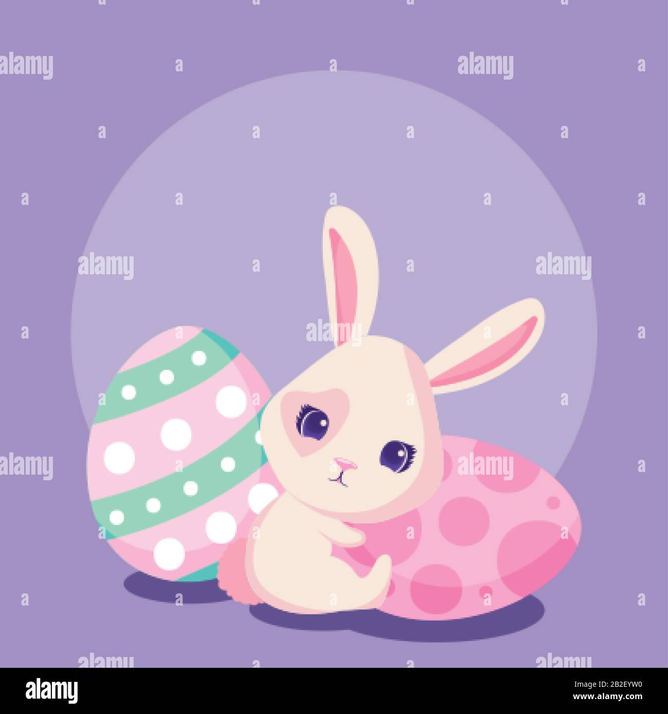 Happy easter rabbit with eggs design, Spring decoration holiday ...