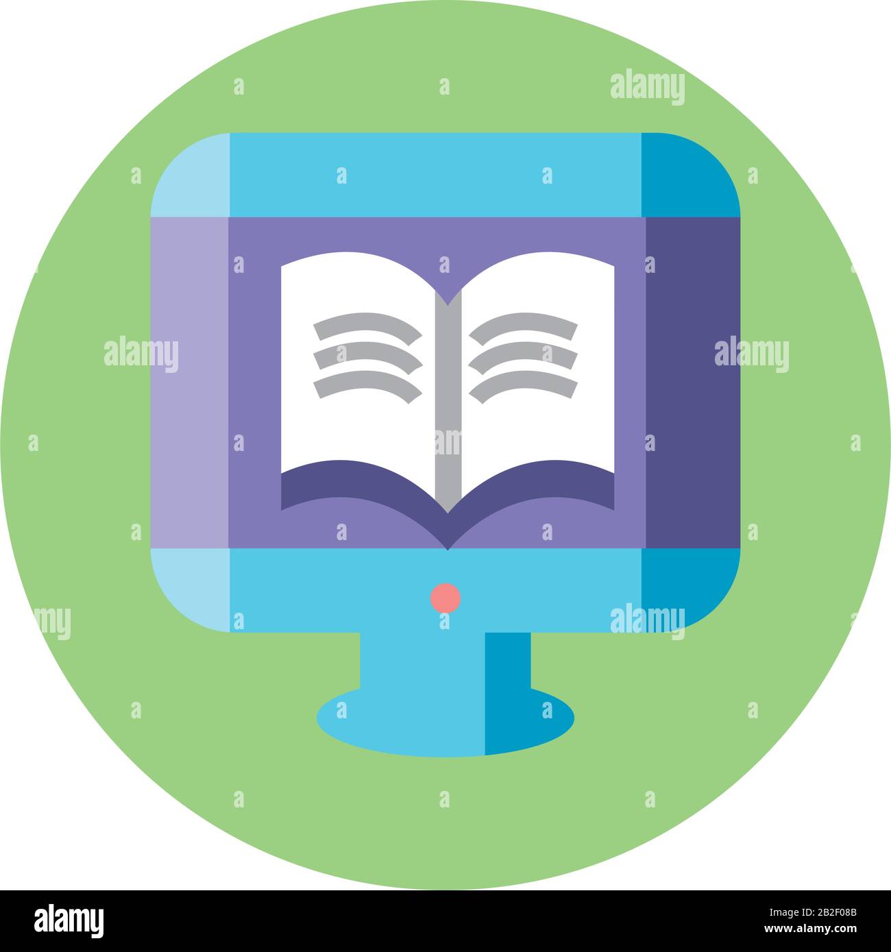computer with academic book icon over white background, colorful block ...