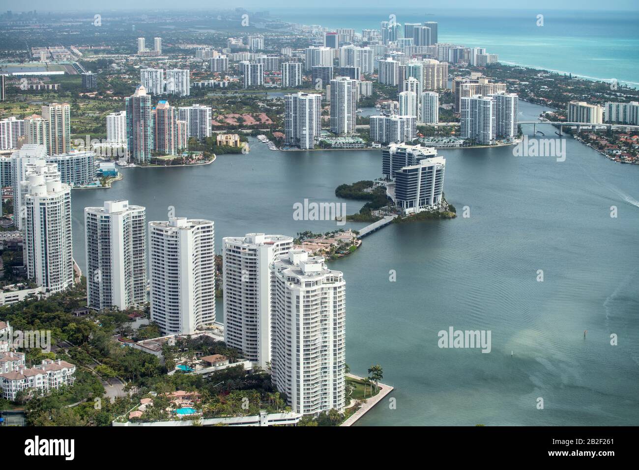 Aerial view of Miami Beach skyline Stock Photo - Alamy