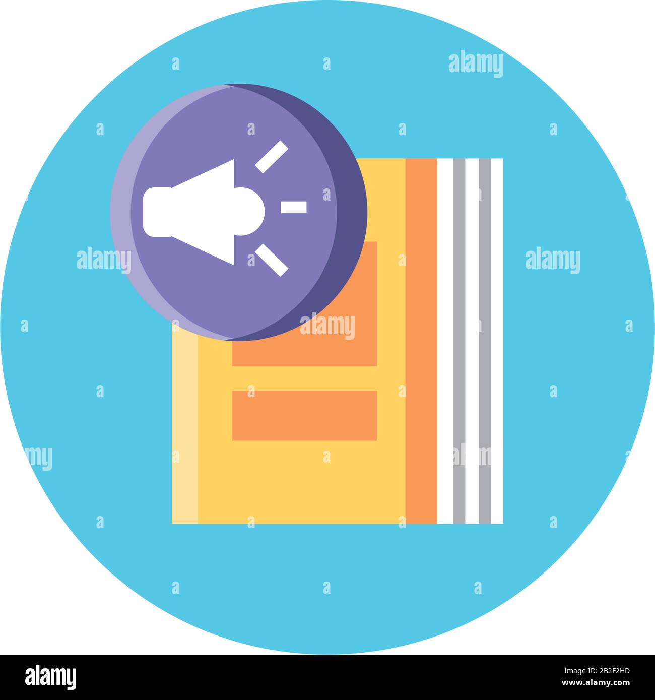 sound symbol and book icon over white background, colorful block style ...