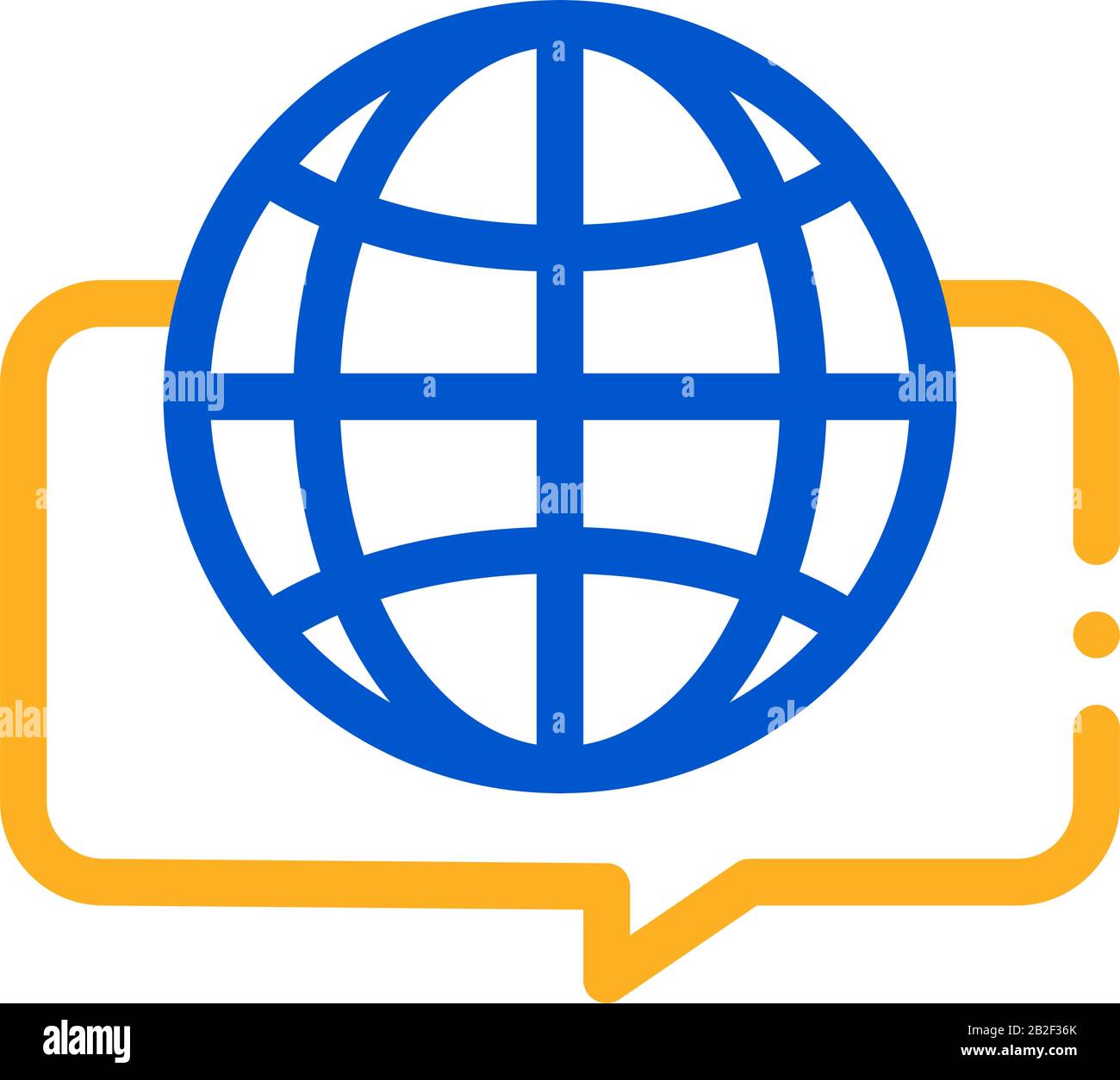 Earth Globe In Quote Frame Icon Thin Line Vector Stock Vector
