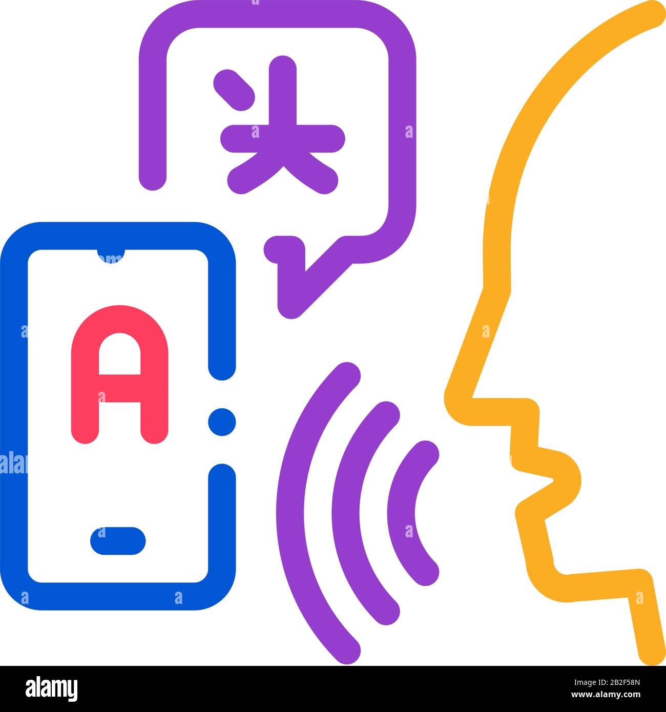 Voice Interpreter Translator Icon Thin Line Vector Stock Vector Image ...