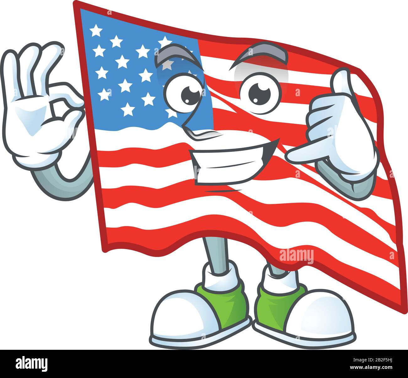 Call me funny USA flag mascot picture style Stock Vector Image & Art