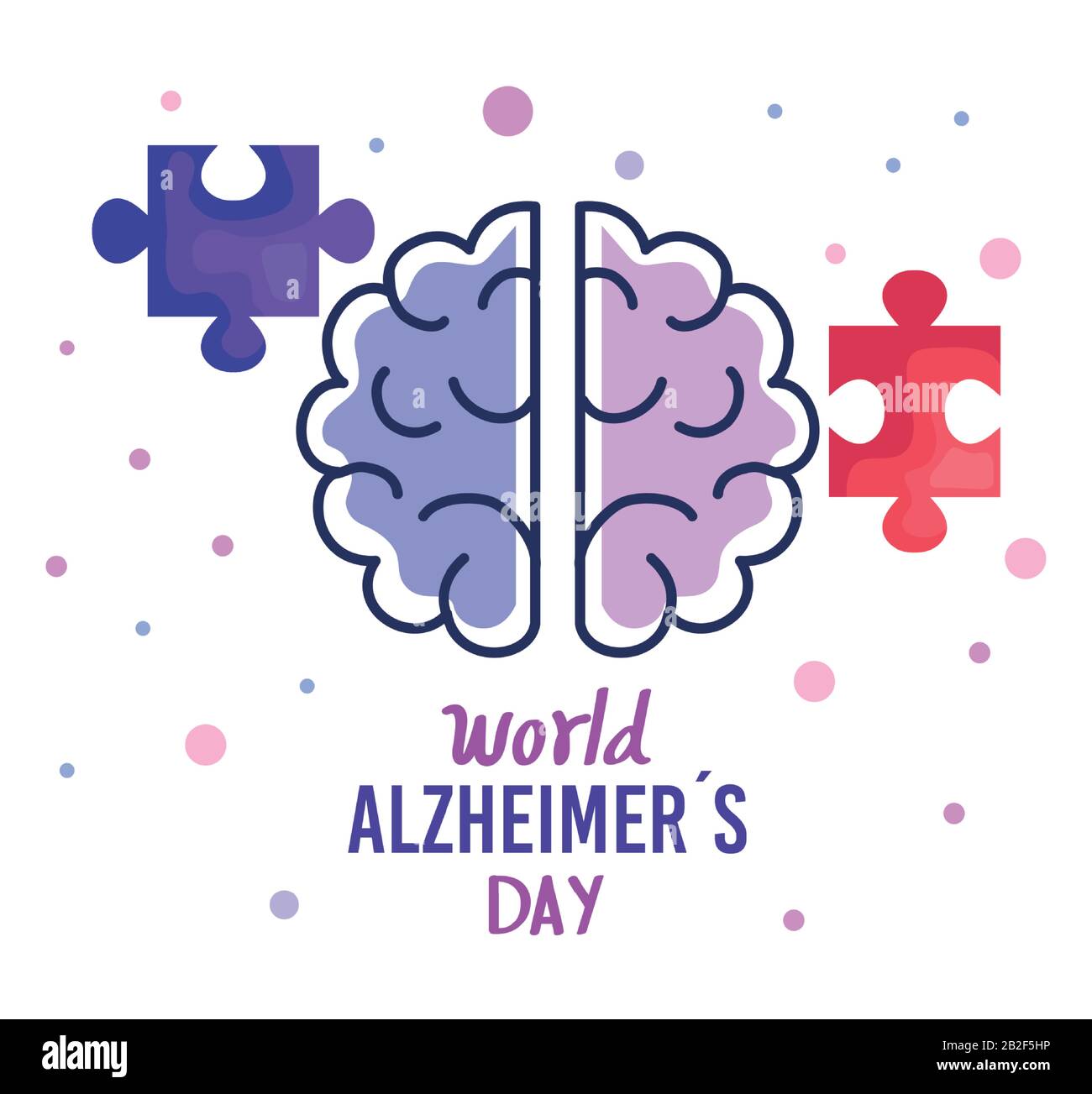 world alzheimer day with brain and puzzle piece Stock Vector Image ...