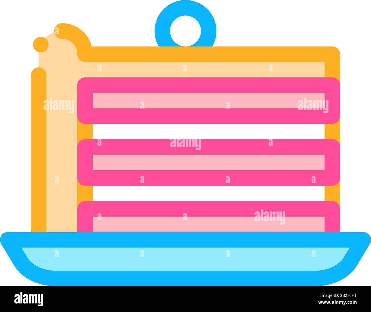 Puff Cake With Berry On Top Icon Thin Line Vector Stock Vector Image ...