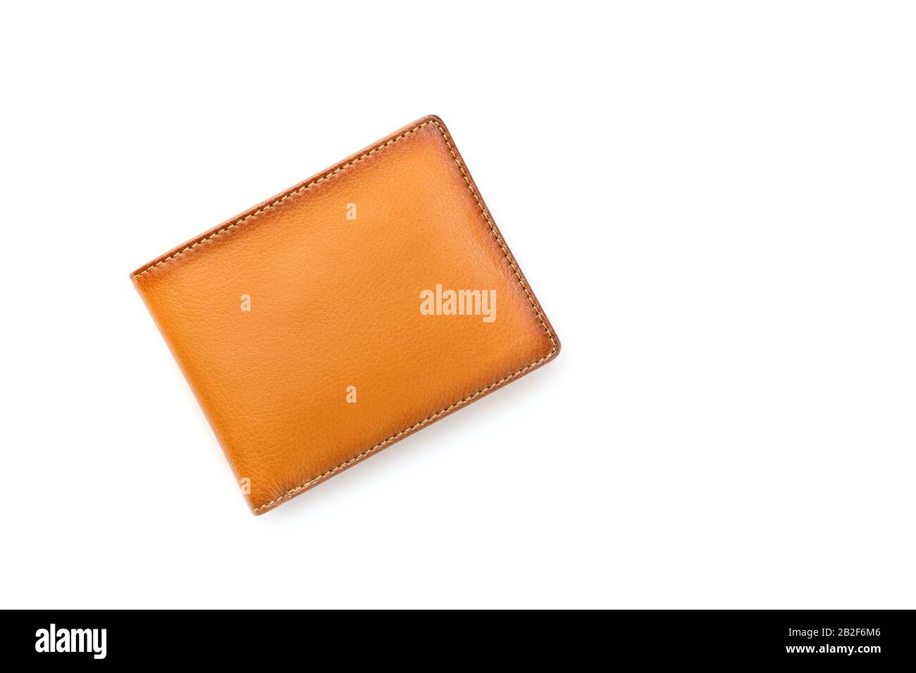 New leather brown men wallet isolated on white background Stock Photo