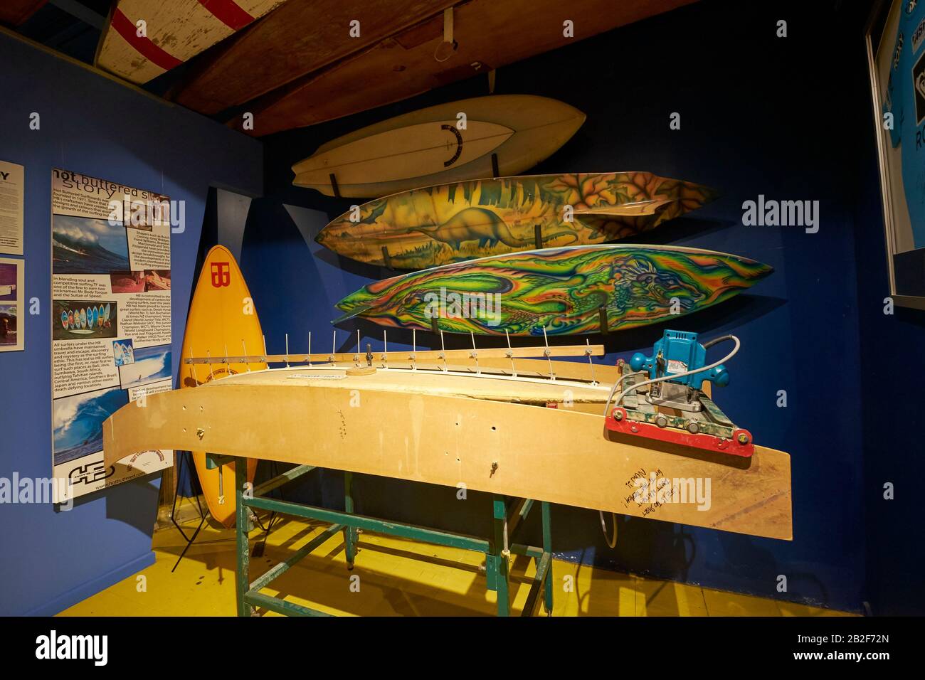 A fabrication area for surfboards. At the Surf World Museum in Torquay