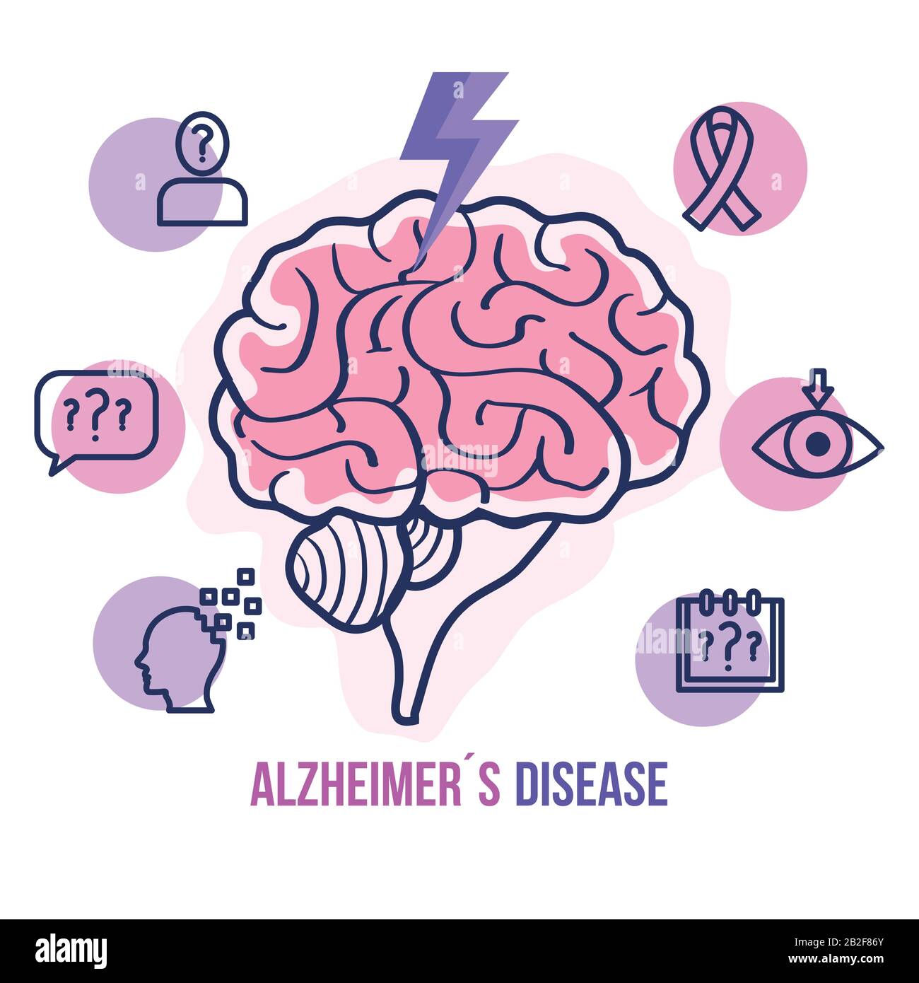 world alzheimer day with brain and icons Stock Vector Image & Art - Alamy