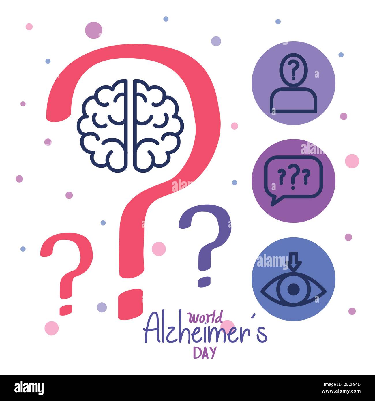 world alzheimer day with brain and icons Stock Vector Image & Art - Alamy