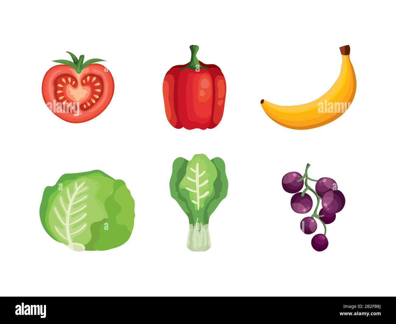 set of vegetables and fruits Stock Vector Image & Art - Alamy