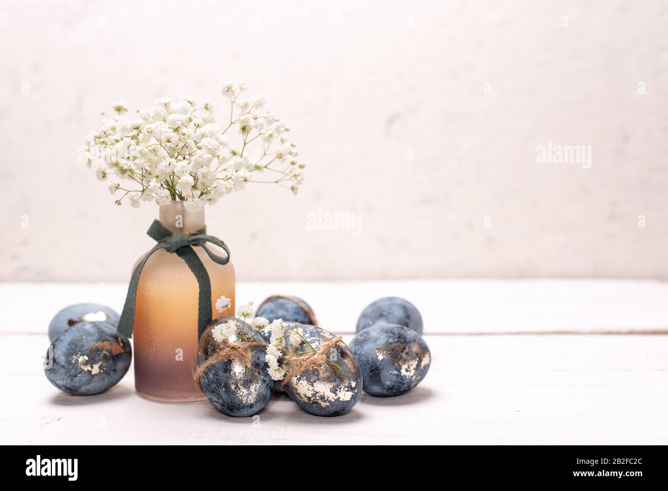 Frame background with robin blue eggs eggs with copy space for text. isolated. Ester concept. Stock Photo