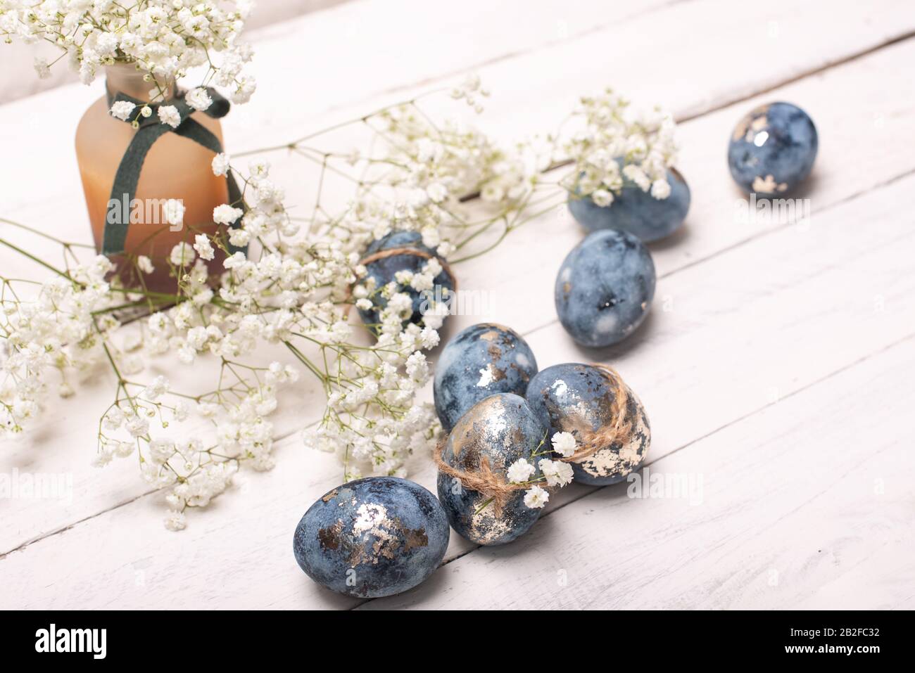Frame background with robin blue eggs eggs with copy space for text. isolated. Ester concept. Stock Photo