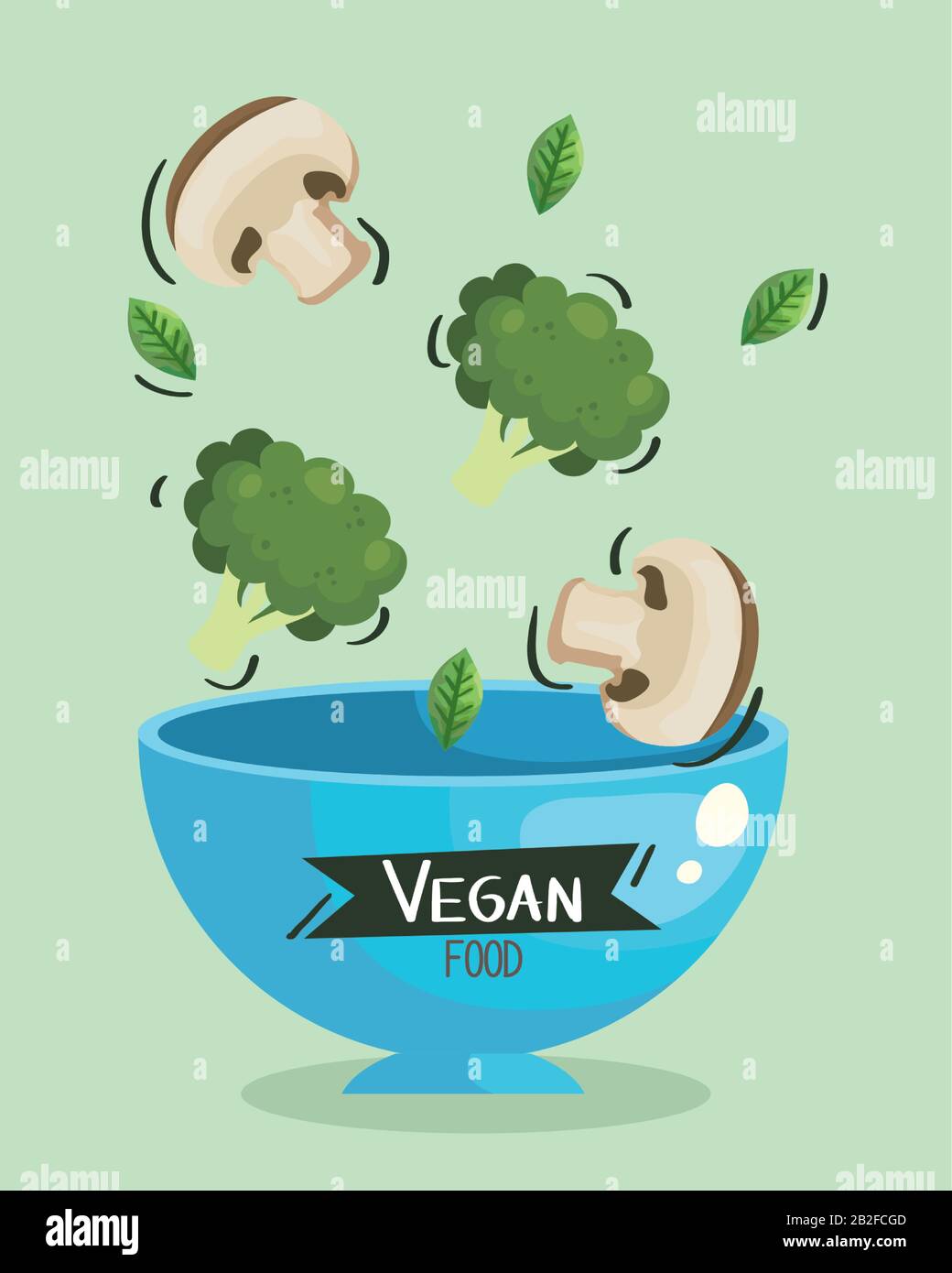 vegan food poster with bowl and vegetables Stock Vector Image & Art - Alamy