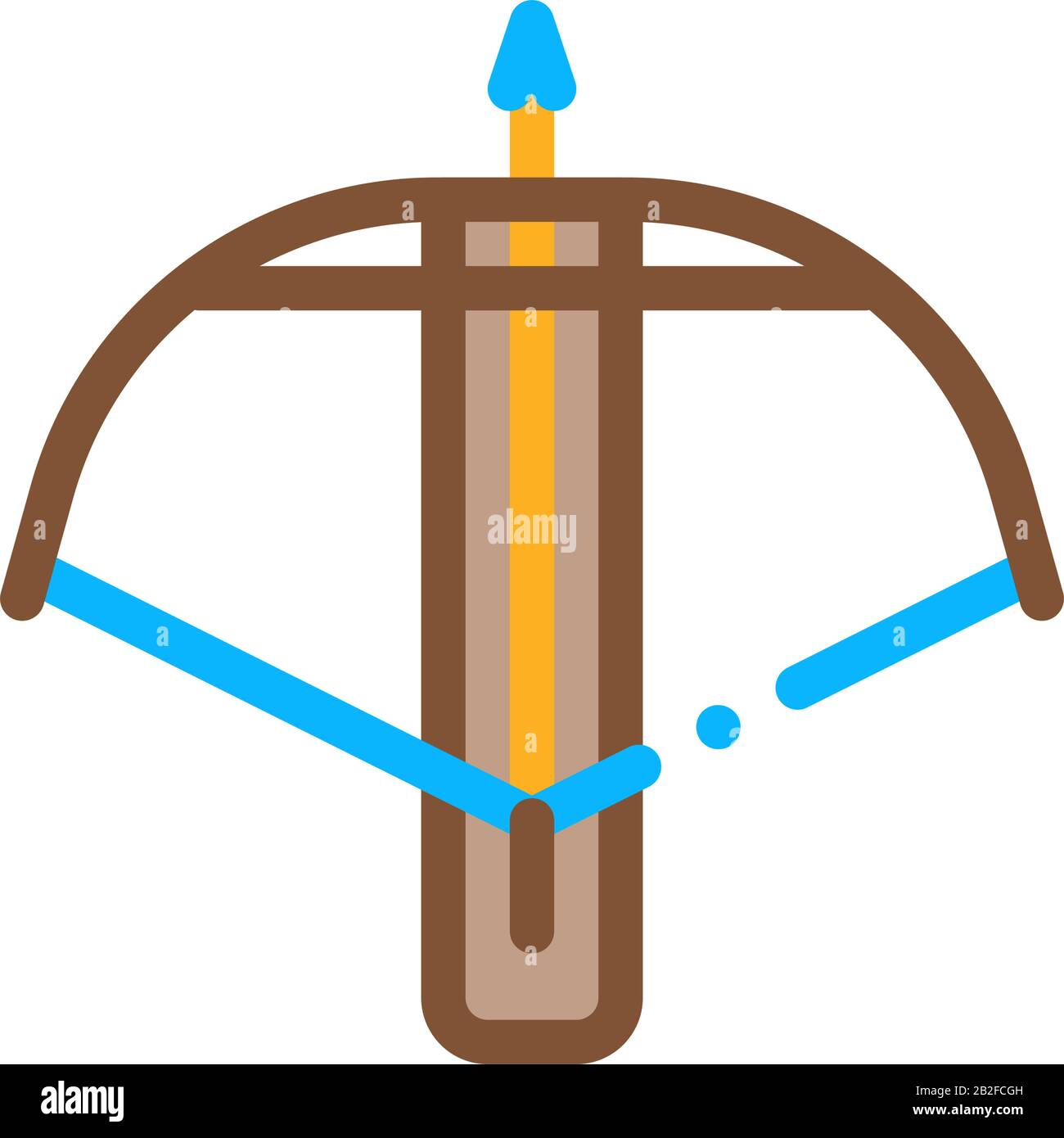 Crossbow Archery Equipment Icon Thin Line Vector Stock Vector Image