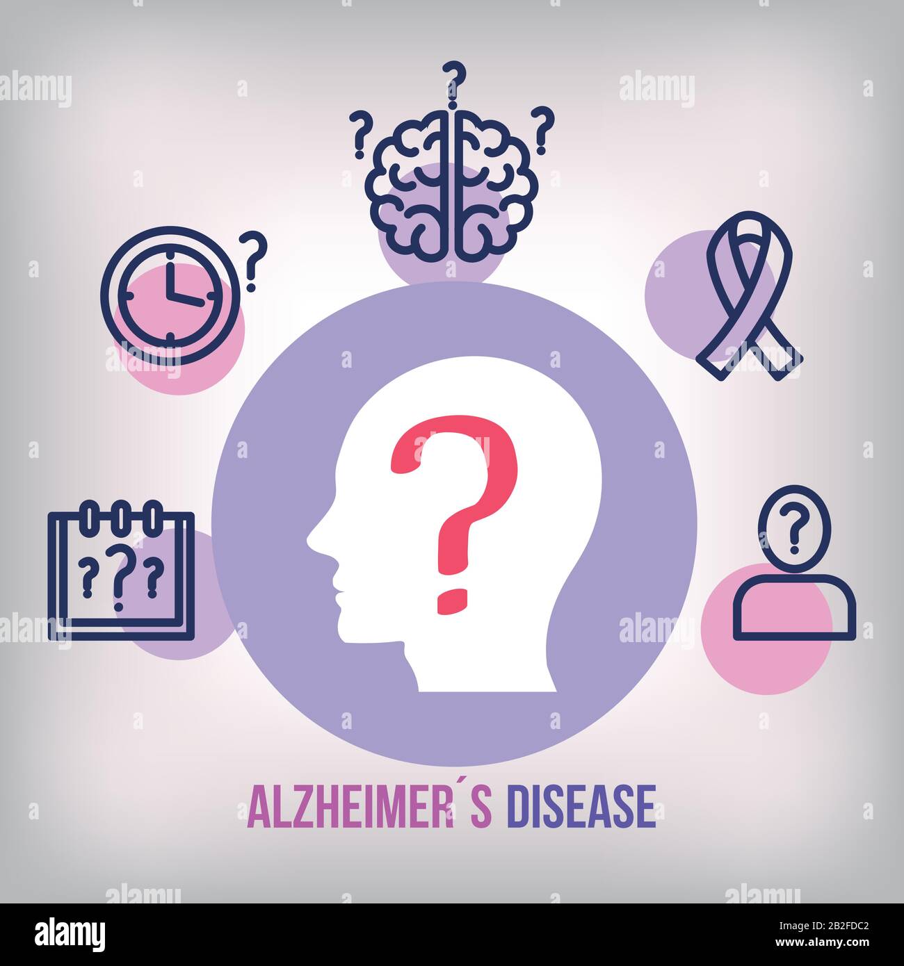 world alzheimer day with head profile and icons Stock Vector Image ...