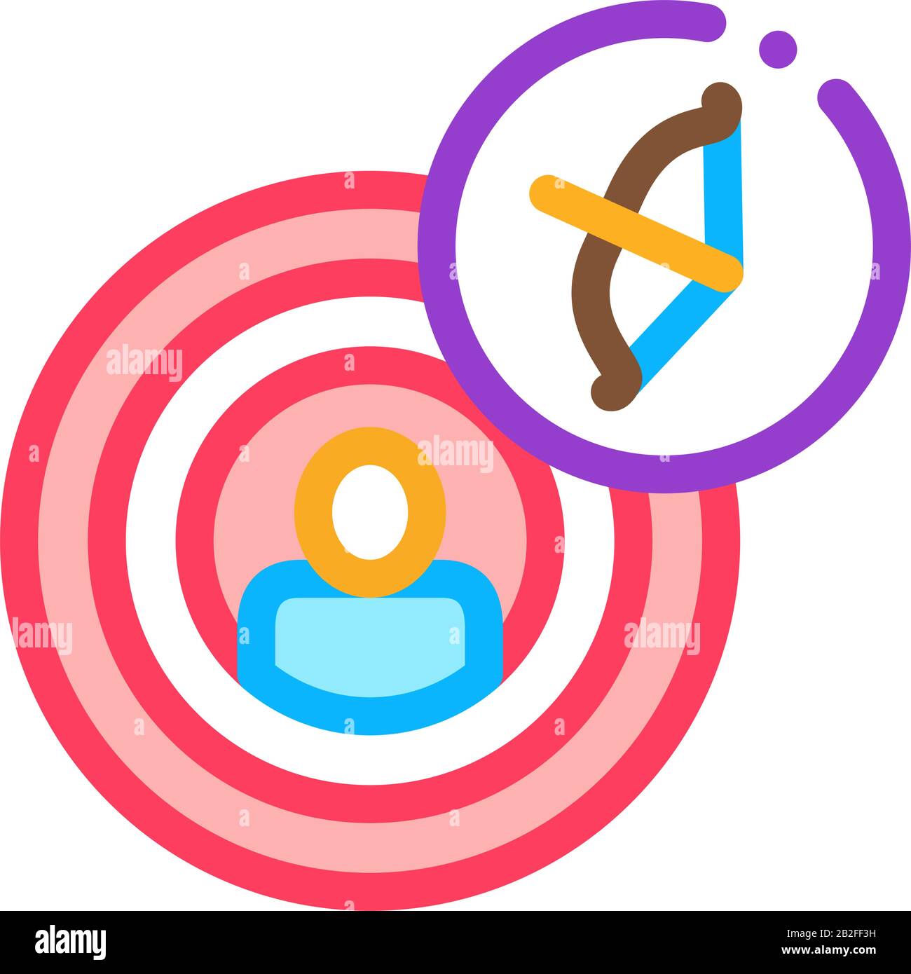 Human In Center Of Target Icon Thin Line Vector Stock Vector Image ...