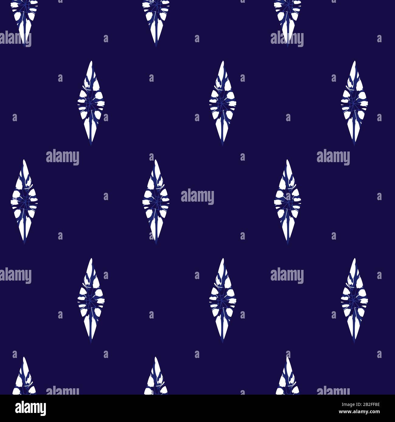 Vector blue shibori simple diamond polka dot seamless pattern. Suitable for textile, gift wrap and wallpaper. Stock Vector