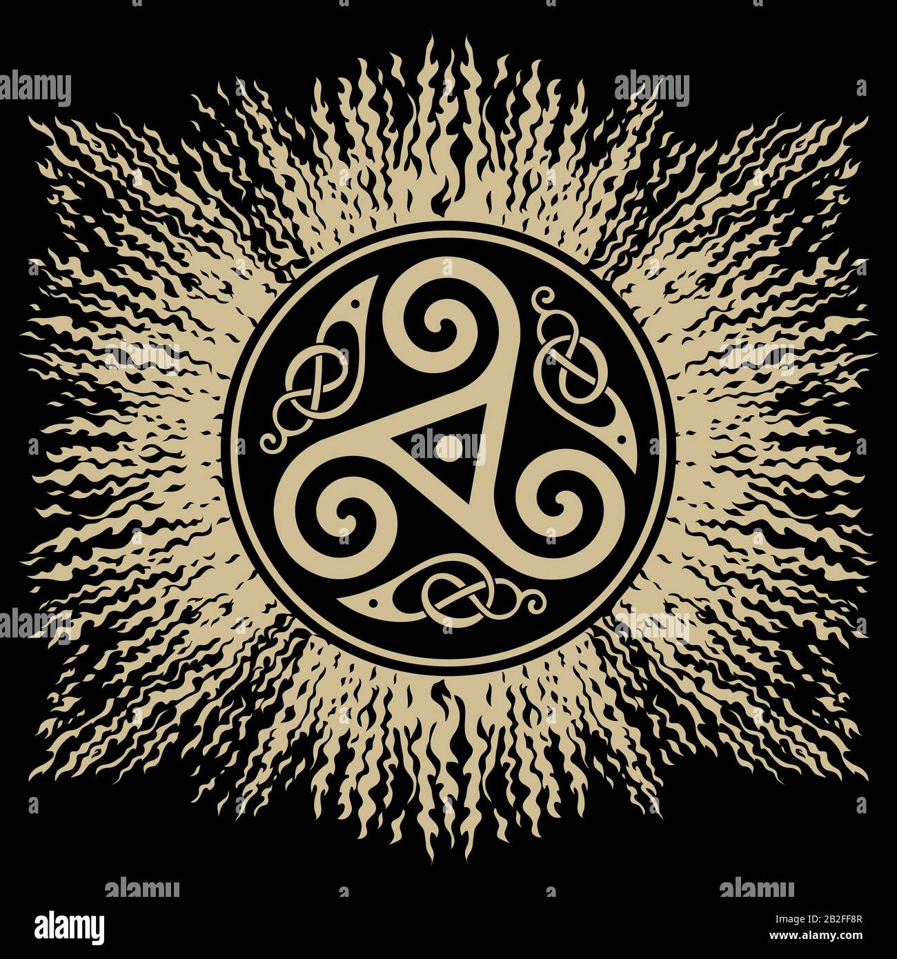 The Celtic knot Triskel. Celtic Design, mandala, ethnic design Stock Vector