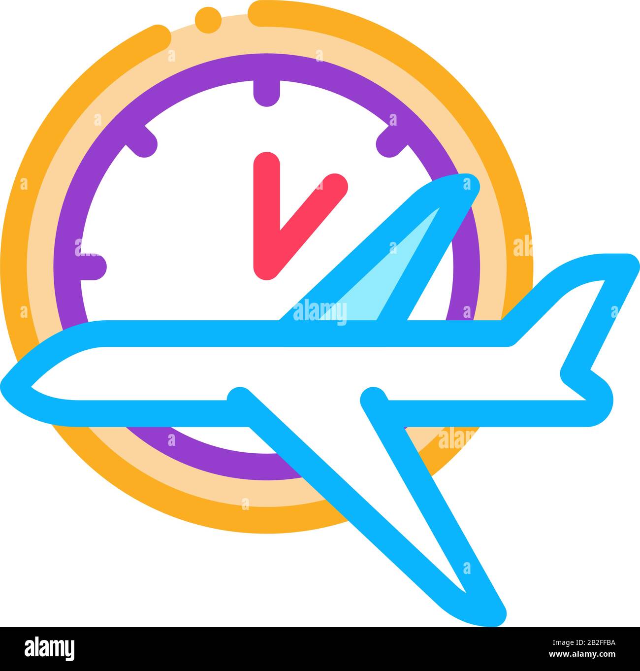 Plane Fly Time Or Lateness Icon Thin Line Vector Stock Vector Image ...