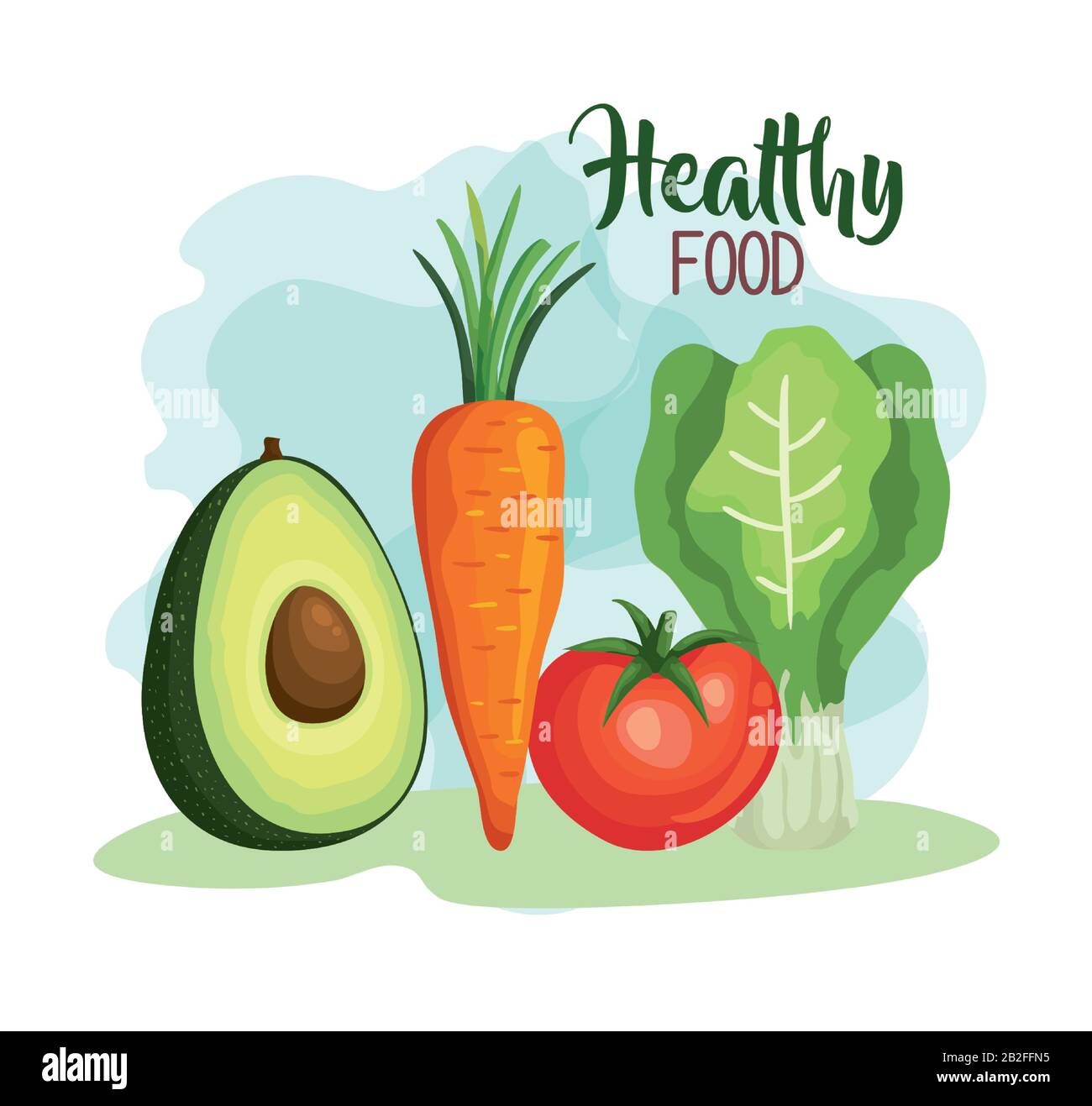 vegan food poster with tomato and vegetables Stock Vector Image & Art ...
