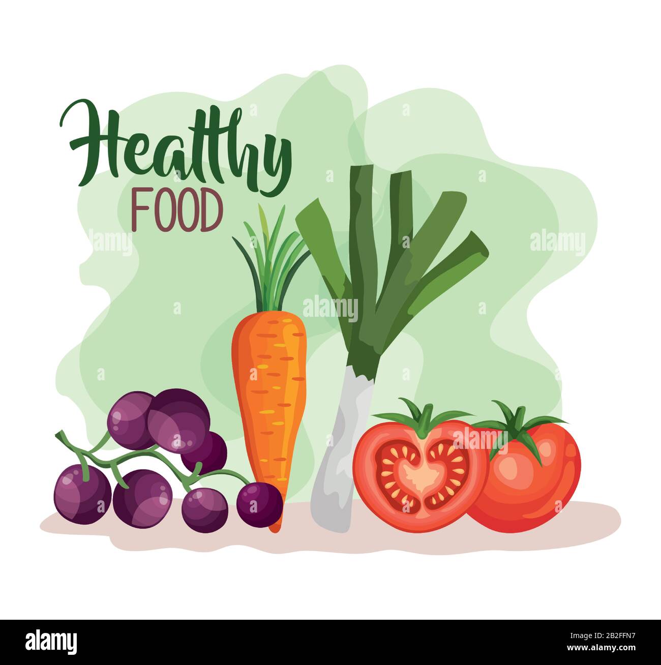 vegan food poster with tomatoes and vegetables Stock Vector Image & Art ...
