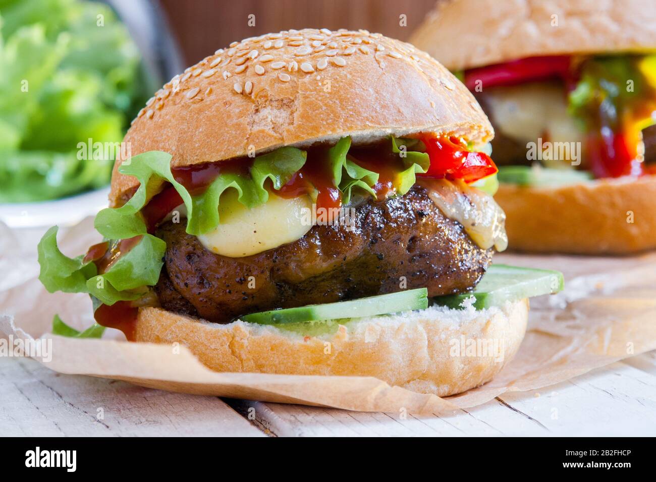 Vegetarian burger with the seitan vegan meat Stock Photo Alamy