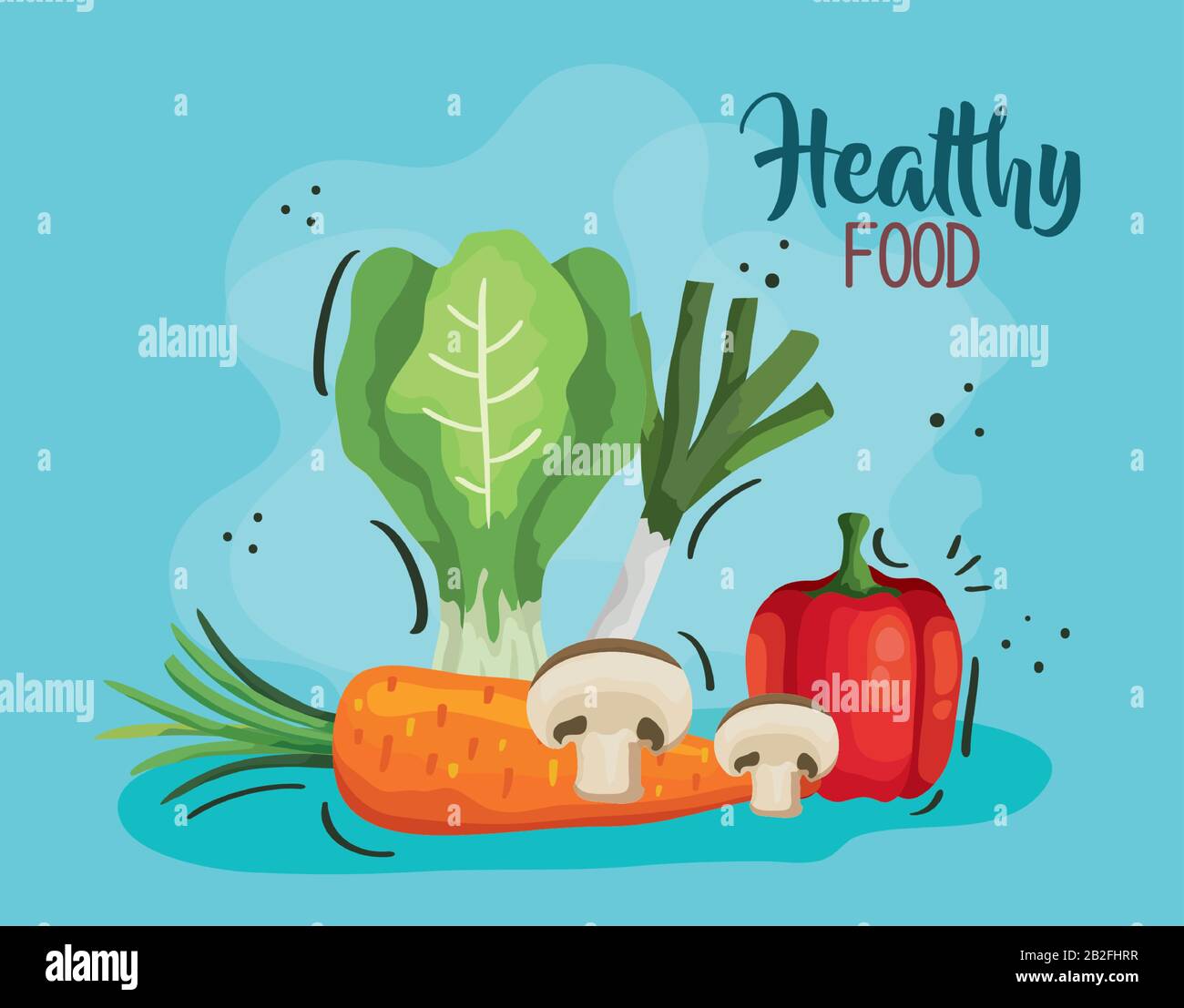 healthy food poster with leek and vegetables Stock Vector Image & Art ...
