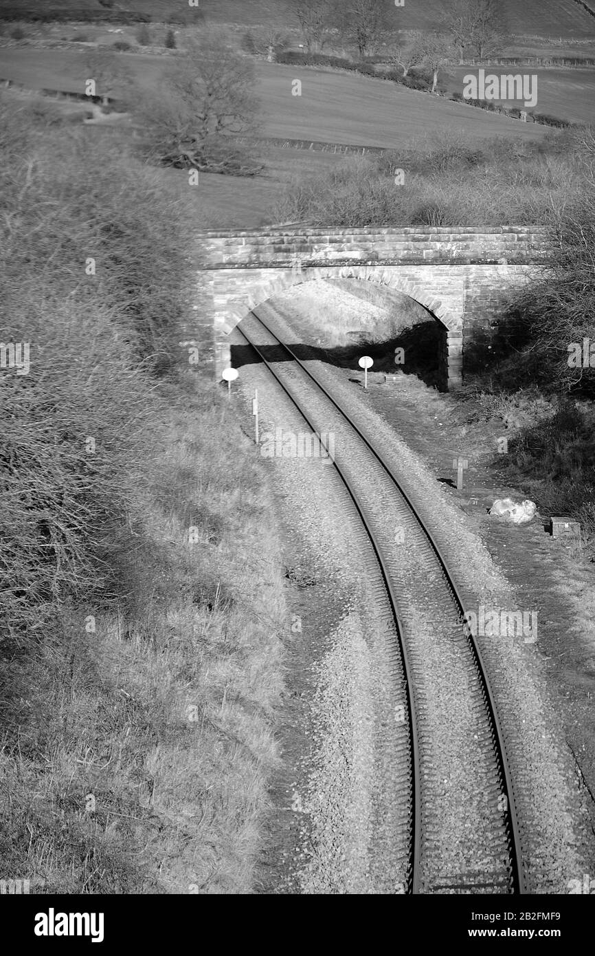 single track railway Stock Photo