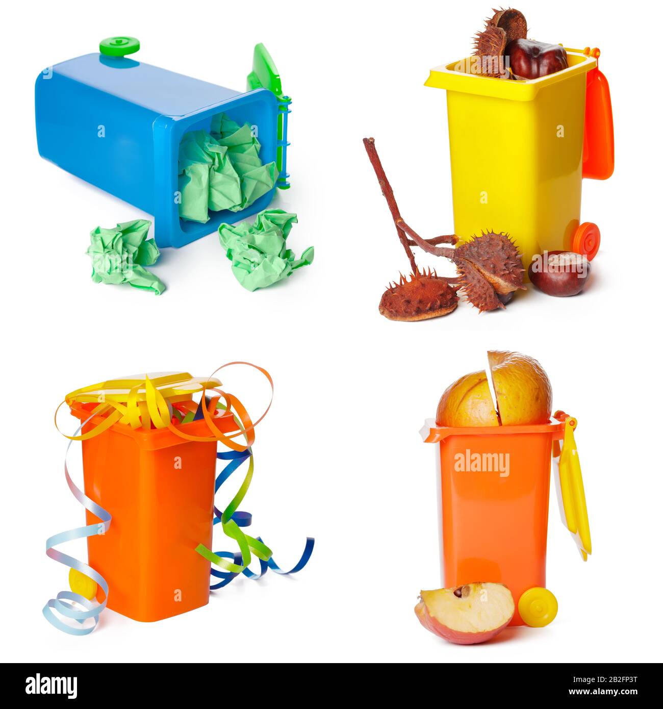 Multicolored Garbage Trash Bins, Recycling Bin, Garbage Bin waste